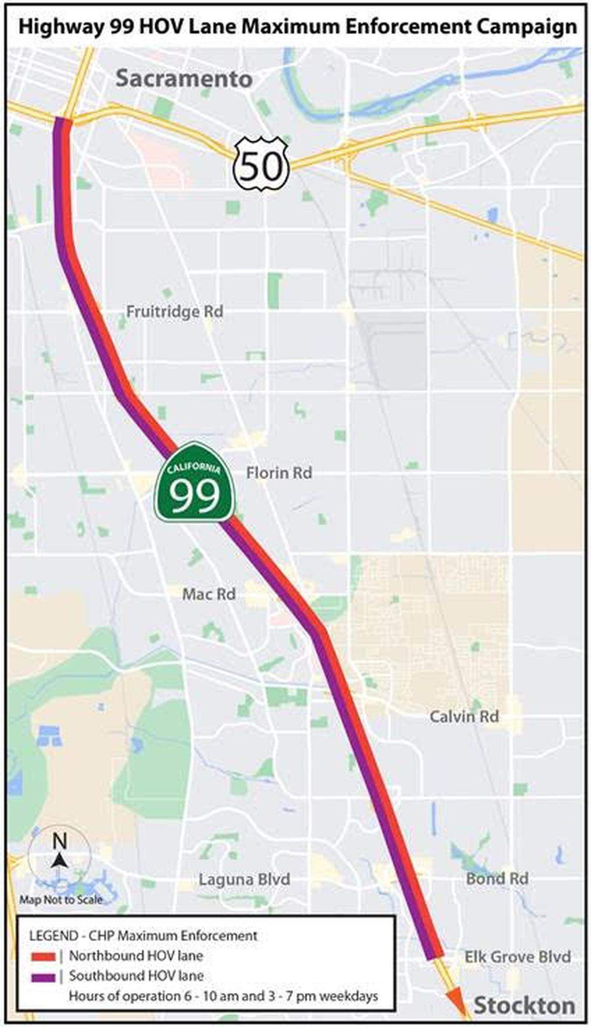 The California Department of Transportation and the California Highway Patrol is starting a four-week carpool lane enforcement to cut down on violators. Here’s where it is using “maximum enforcement.”