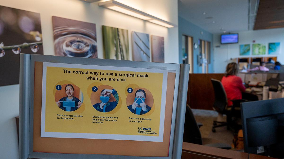 Coronavirus information is posted at the at UC Davis Student Health and Wellness Center on Friday, Feb 28, 2020, in Davis.