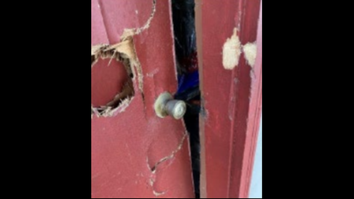 Johnson’s garage door.