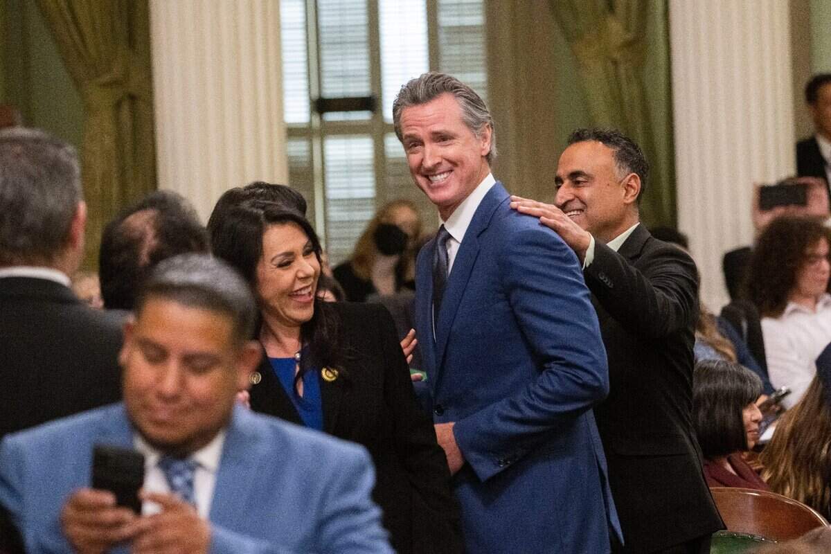 Gov. Gavin Newsom makes an appearance at the Assembly Organizational Session on Monday, Dec. 5, 2022 at the state Capitol on Sacramento.
