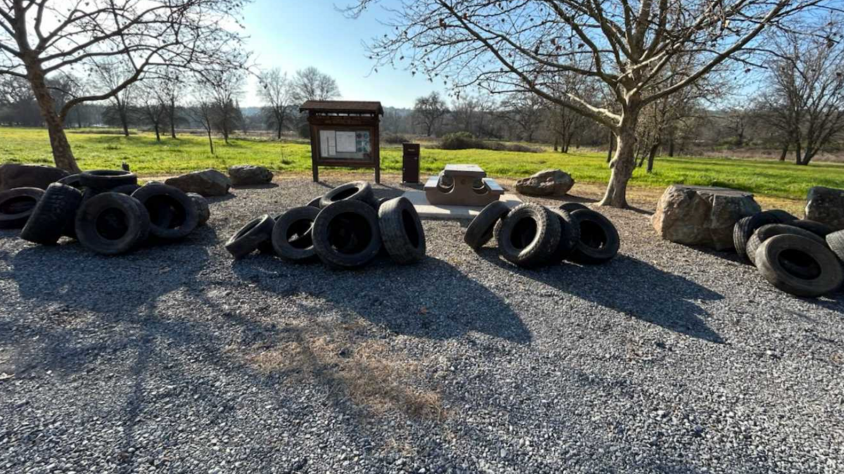 32 tires were illegally dumped in the parking section of Traylor Ranch Nature Reserve and Bird Sanctuary in Penryn on Feb. 6, according to Placer County officials.