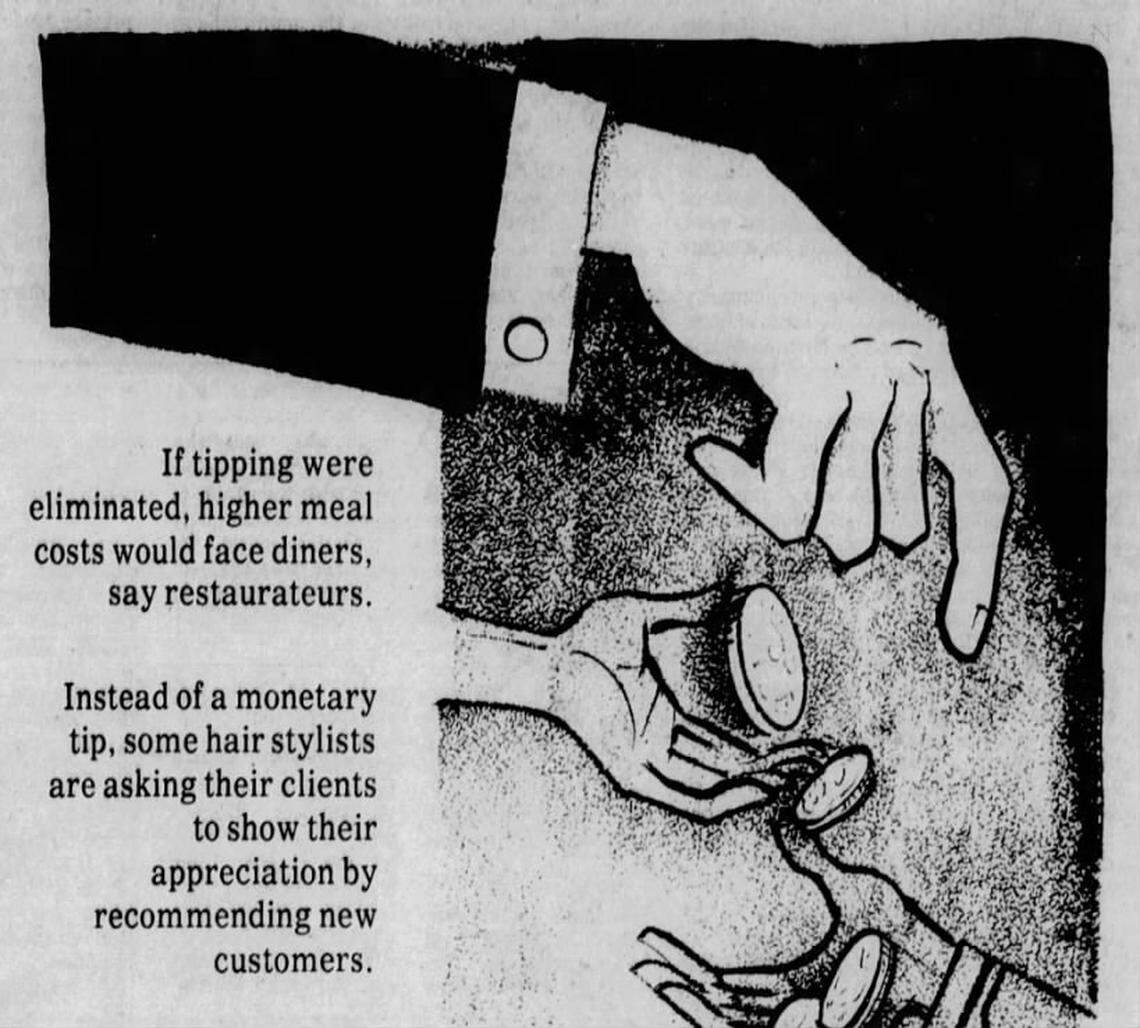 A clipping from The Sacramento Bee, Dec. 10, 1978, “Scene” edition on tipping.