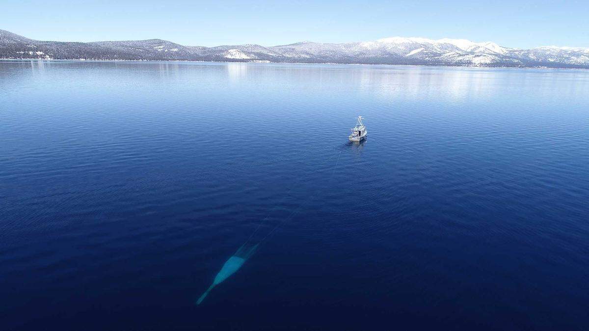 A research vessel from the UC Davis Tahoe Environmental Research Center trawls across the lake in this undated photo. The bipartisan group is advocating for an extension of the Lake Tahoe Restoration Act, which allocates federal funding to a litany of local restoration projects and is set to expire on Sept. 30.