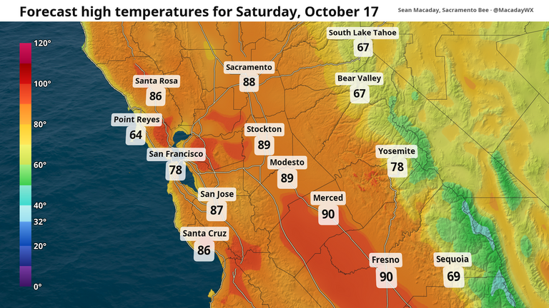 Modesto-area temperatures to heat up this weekend. Here’s when to expect rain