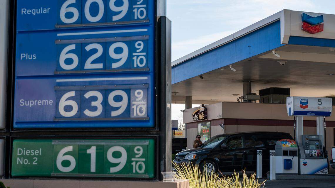 High prices posted at a Sacramento area gas station this month.