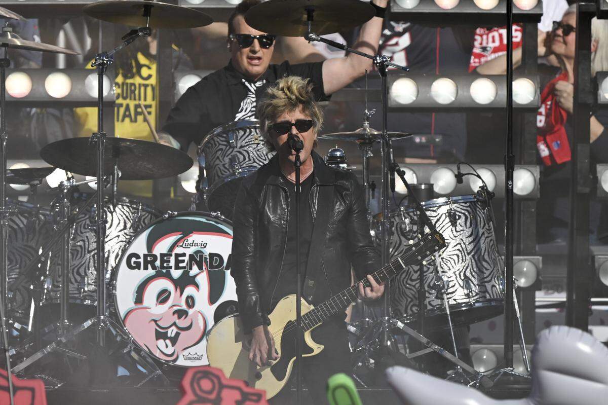 Green Day performs before the start of Super Bowl LX at Levi’s Stadium in Santa Clara on Sunday, Feb. 8, 2026.