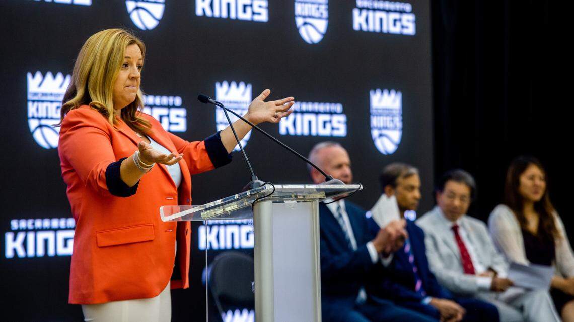 Sacramento City Councilwoman Angelique Ashby at a press conference last year.