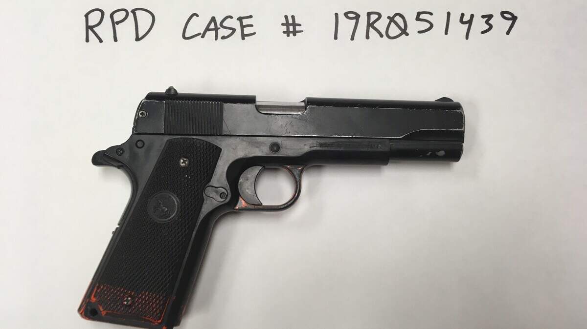 Redding police recovered this Airsoft pistol after arresting two teenagers on suspicion of robbery Saturday night.