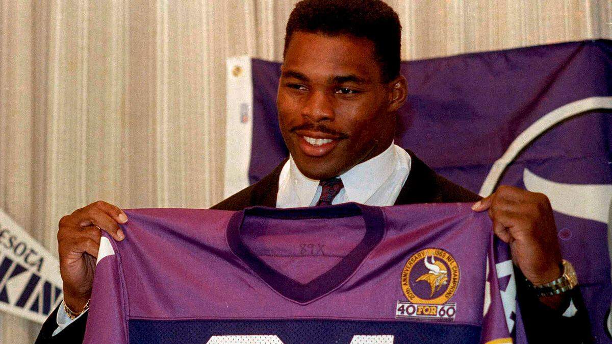The campaign for Georgia Senate candidate Herschel Walker is text messaging Californians, asking for donations of “$5, $10, even $34.”