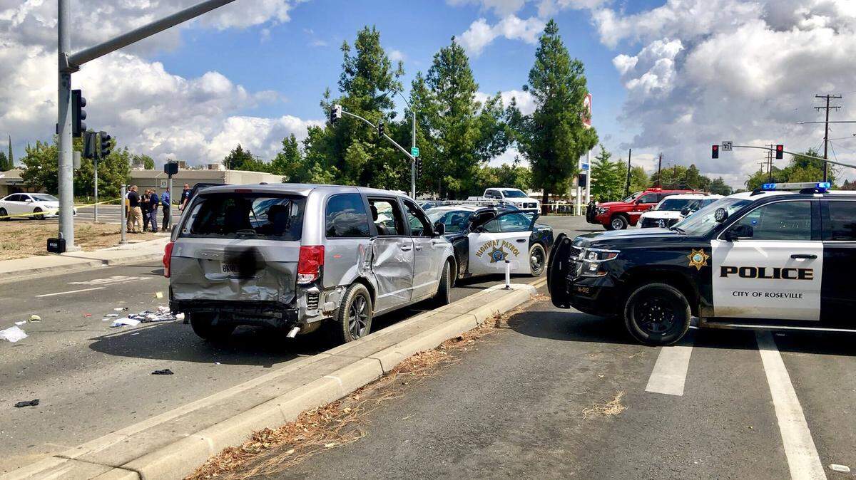 A police chase through multiple jurisdictions ended in an officer-involved shooting and a suspect in custody Monday on Highway 99 in Yuba City, authorities said.