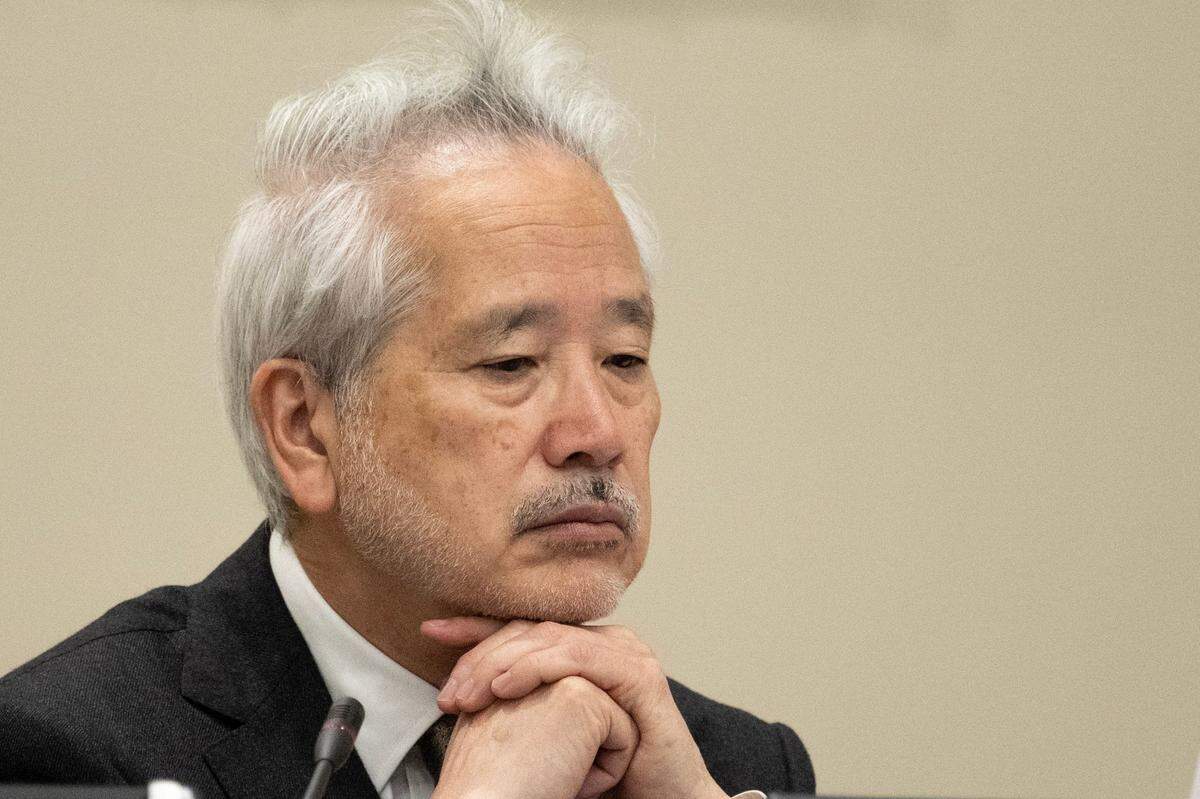 California Reparations Task Force member Don Tamaki listens to testimony during during a meeting in Sacramento in March. The San Francisco lawyer is the only non-Black member of the task force.