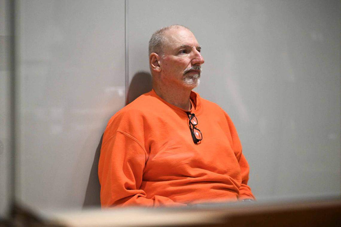 David Allen Funston appears in Placer County Superior Court on Monday for an arraignment. Funston, a convicted child rapist, is facing new charges related to the sexual assault of a child in Roseville in 1996.
