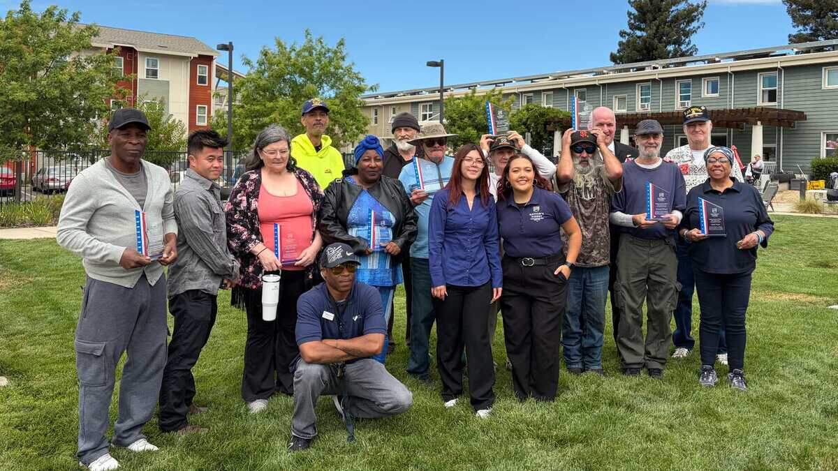 Longtime residents of Mather Veterans Village were honored with Ten Year Housing Stability Awards on Friday, June 26, 2026. The Sacramento region’s first permanent supportive housing development for homeless and disabled veterans hosted the celebration for its tenth anniversary.
