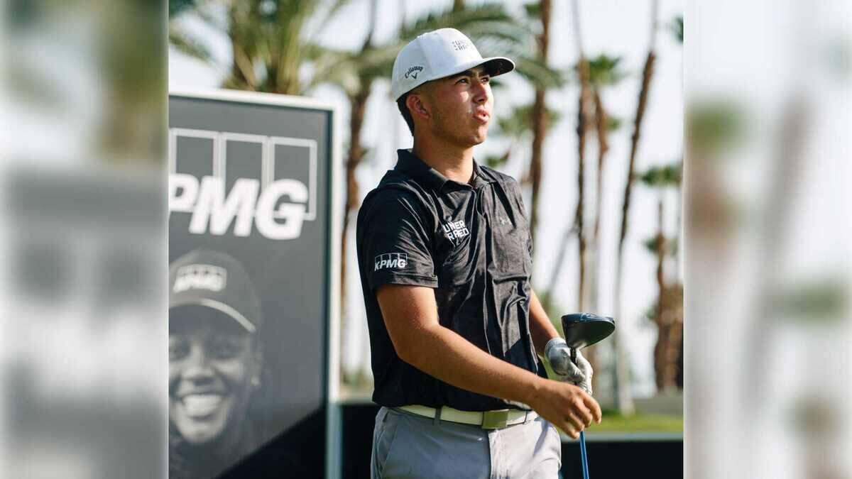 Tre Garza watches his shot during an Underrated Golf Tour event in 2025. Garza narrowly missed qualifying for the Curry Cup championship but said the tour provided valuable experience and lasting memories.