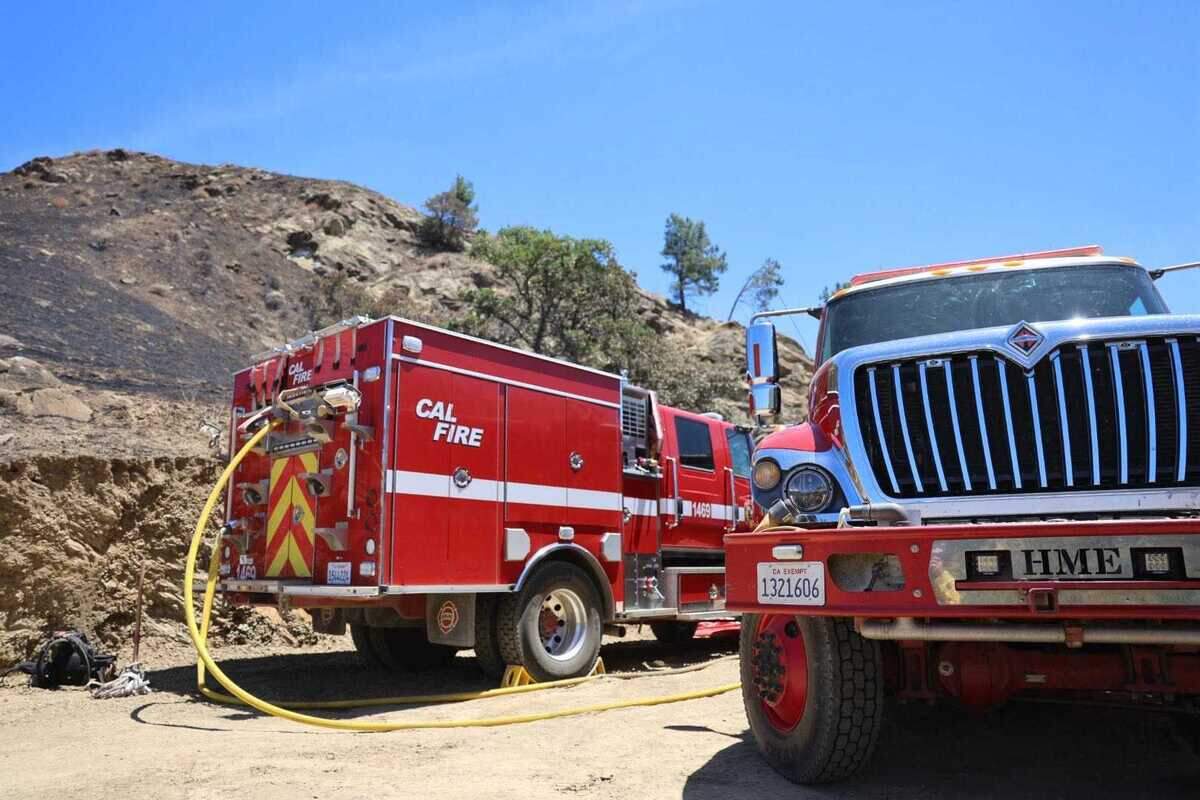 Cal Fire crews are battling the Putah Fire burning near Highway 128 west of Winters. The fire, a prescribed burn that escaped containment lines on Monday, June 8, has burned 860 acres and is 60% contained.