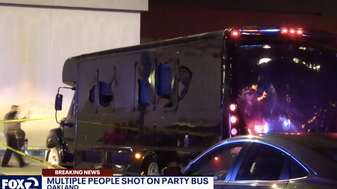 At least two people have reportedly died and multiple injured after a birthday party bus was involved in a shooting in California overnight, according to police.