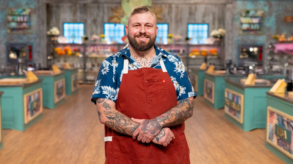 Julian Perrigo-Jimenez, co-owner of Julian’s Patisserie and Cafe in Folsom and Roseville, appears on Food Network reality competition “Spring Baking Championship” on Monday, March 17, 2025.