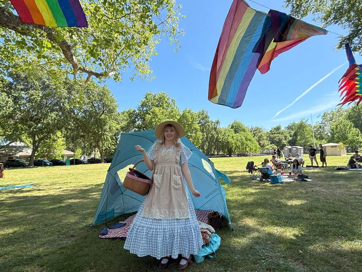 Rebekah Smith, at Sacramento’s LGBTQ community gathered for Blazing Queaster, an Easter event at Southside Park hosted by Big Queer Cookout