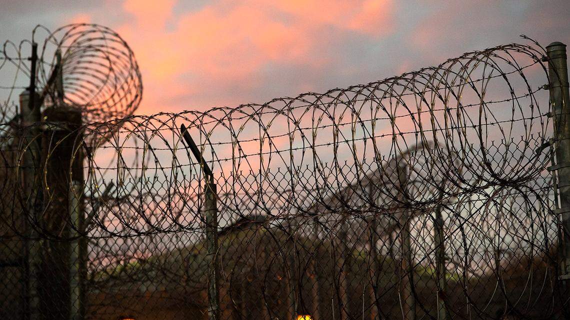 A barbed wire fence at Folsom Prison on Thursday, Dec. 12, 2019.