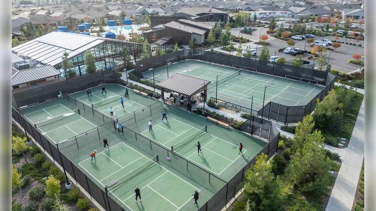 Esplanade at Turkey Creek is a private 55+ community with more than 400 single-family homes and recreation areas that include pickleball courts, pools, and fitness facilities. At McBean Park nearby, the pickleball courts will be closed until May due to a $17.9 million solar project.