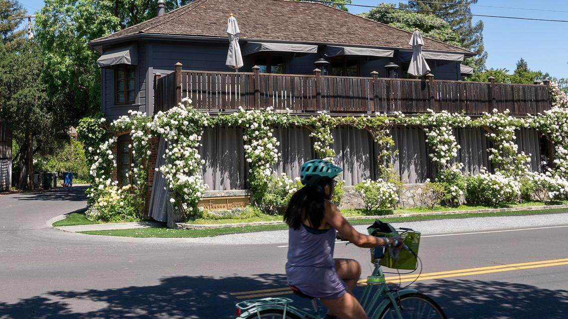 Thomas Kellers The French Laundry restaurant, on Tuesday, May 4, 2021 in Yountville, first received three Michelin stars in 2006. California farmworkers protested at the restaurant after Gov. Gavin Newsom vetoed legislation their union supported.