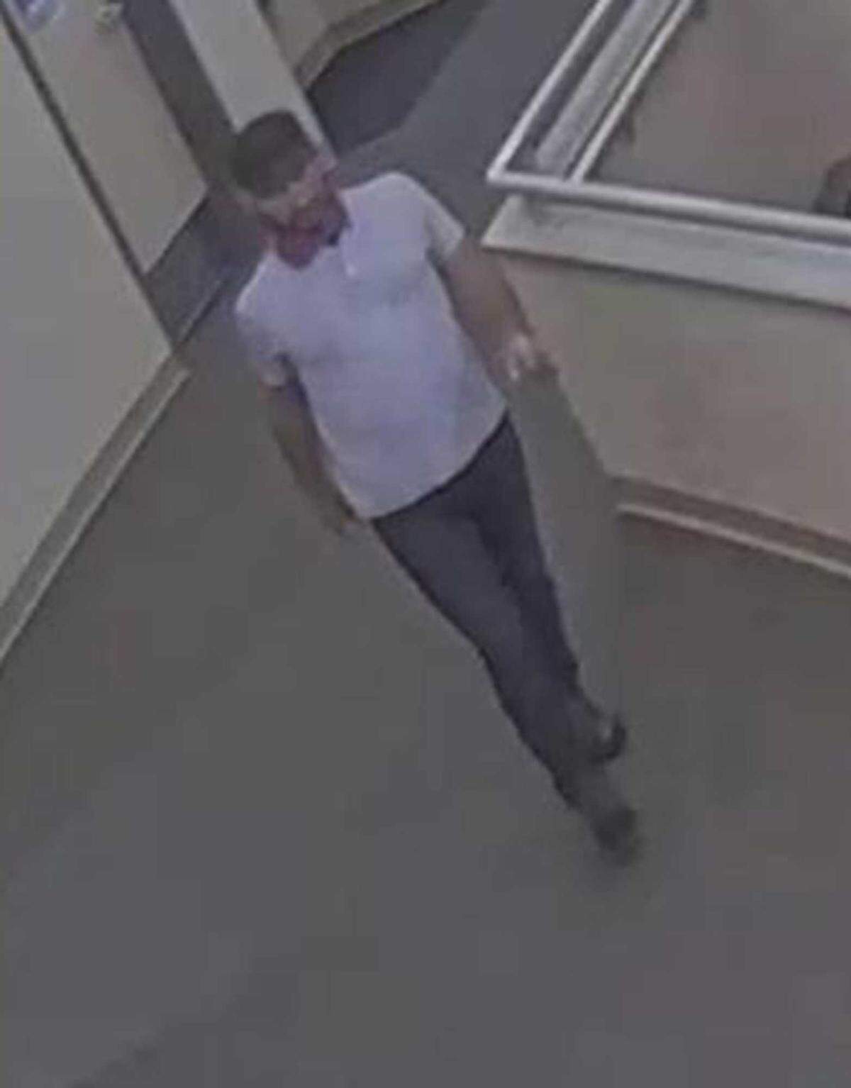 Zimnako Salah appears on surveillance video at a church in Roseville in November 2023. He was sentenced Friday in Sacramento federal court to six years in prison for planting a hoax bomb at the church and obstructing the free exercise of religion.