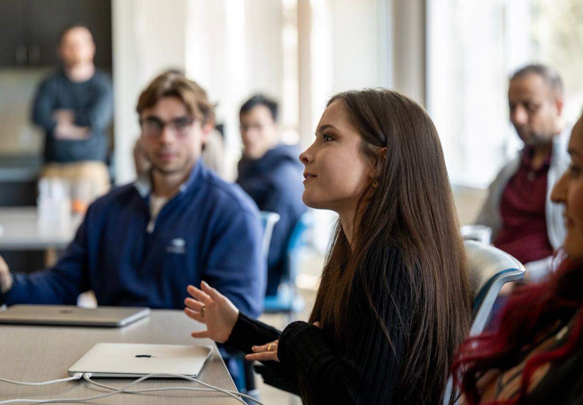UC Davis staff research assistant Stephanie Sinclair speaks during an interview at Dr. Charles DeCarli’s dementia research lab in Davis in March