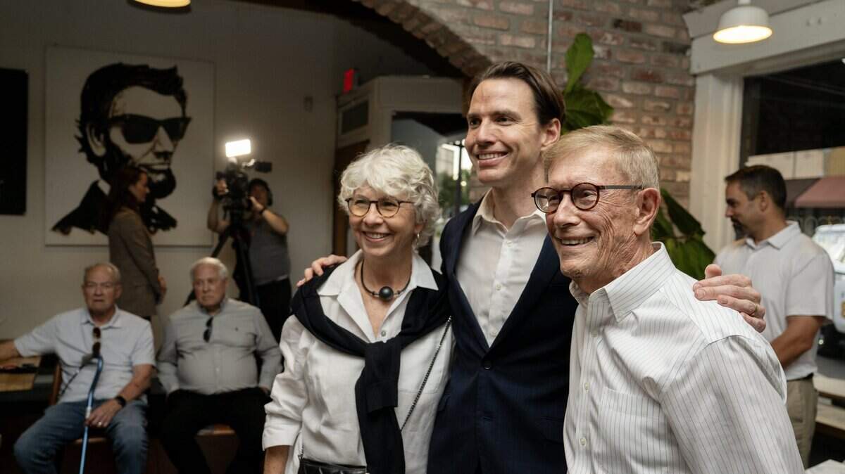 Supporters are photographed with independent congressional candidate Kevin Kiley at Fourscore Coffee in Roseville on primary election night, Tuesday, June 2, 2026.