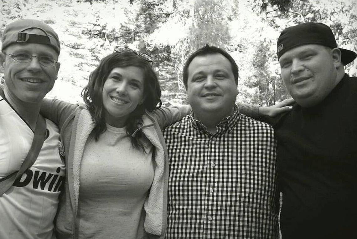 Aaron, Jesse and Johnny Matthews pose with their sister, Sara Easton, in the last photograph taken of the four of them.