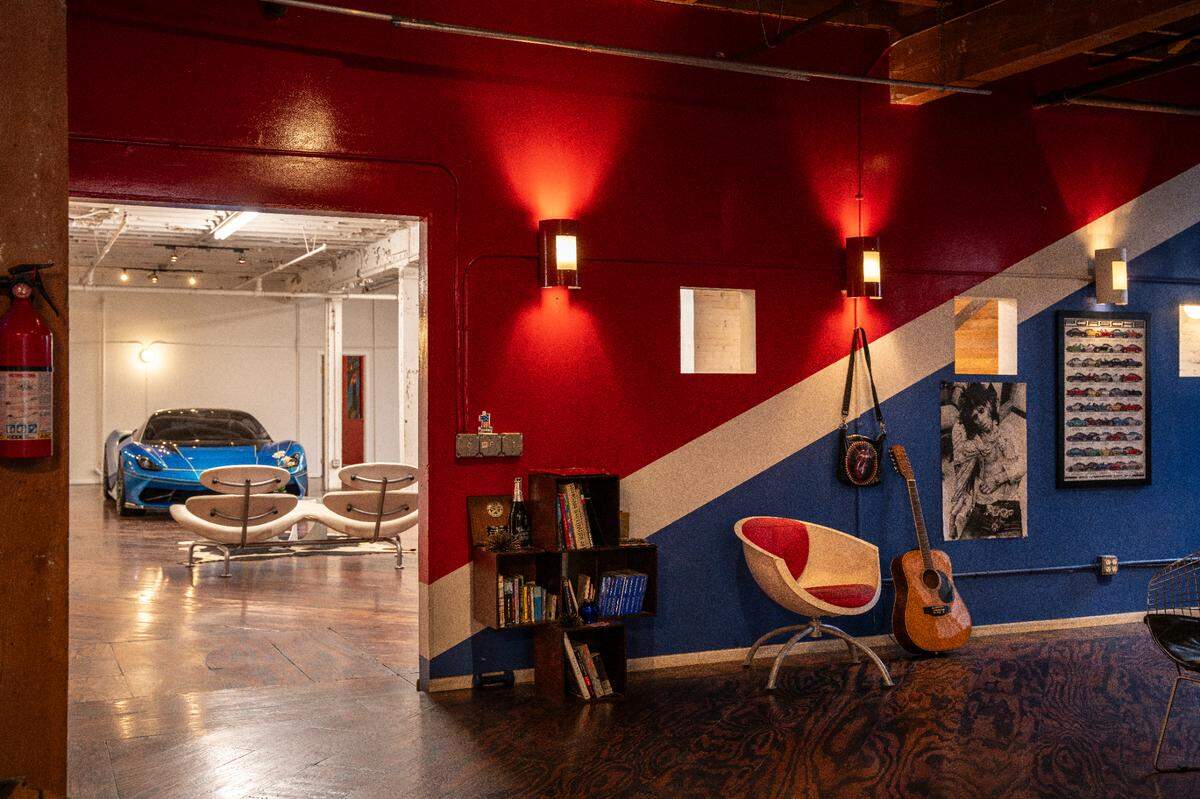 Car collector, car builder and fashion designer Magnus Walker houses his Porsche collection at the downtown Los Angeles warehouse on the market for $20 million.