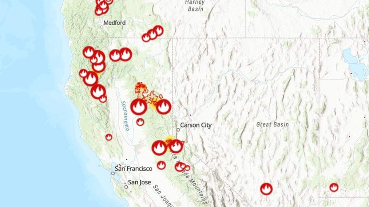 Interactive map shows where every wildfire is burning in California