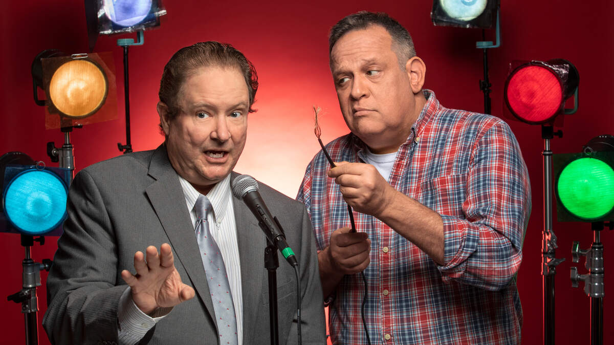 Characters in B Street Theatre’s “Popcorn Falls” act in the puzzling and comedic play.