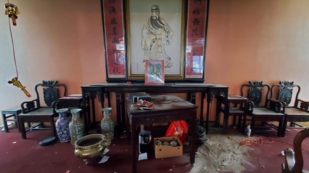 A photo from the Soo Yuen Benevolent Association shows damage caused by a break in on Monday, April 5, 2021, at the organization’s J Street building in downtown Sacramento that caused an estimated thousands of dollars of damage.