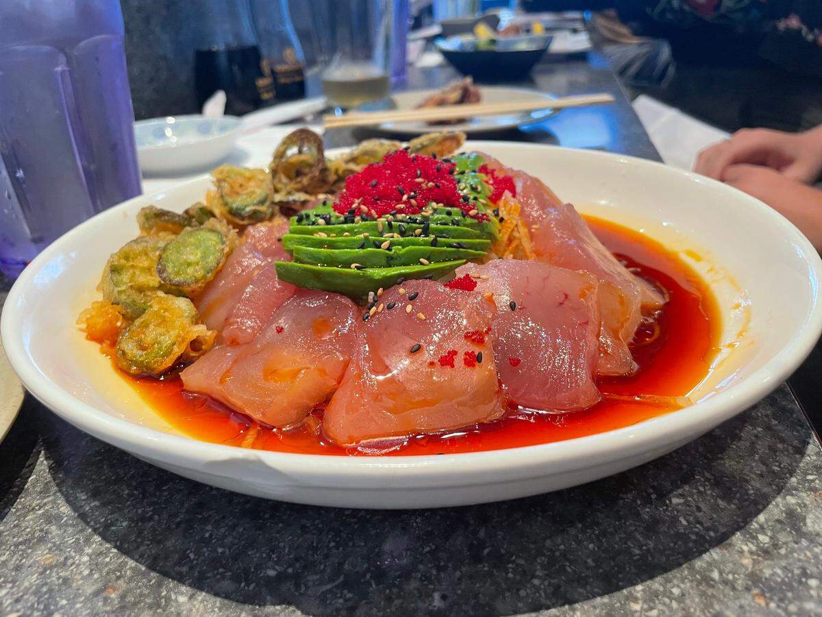 Silver Sake’s pepperfin comes in a ponzu/chili oil sauce.