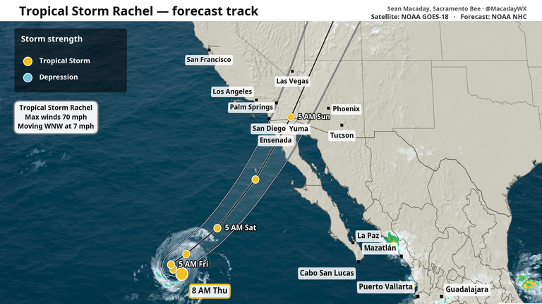 Tropical Storm Rachel set to impact Southern California this weekend