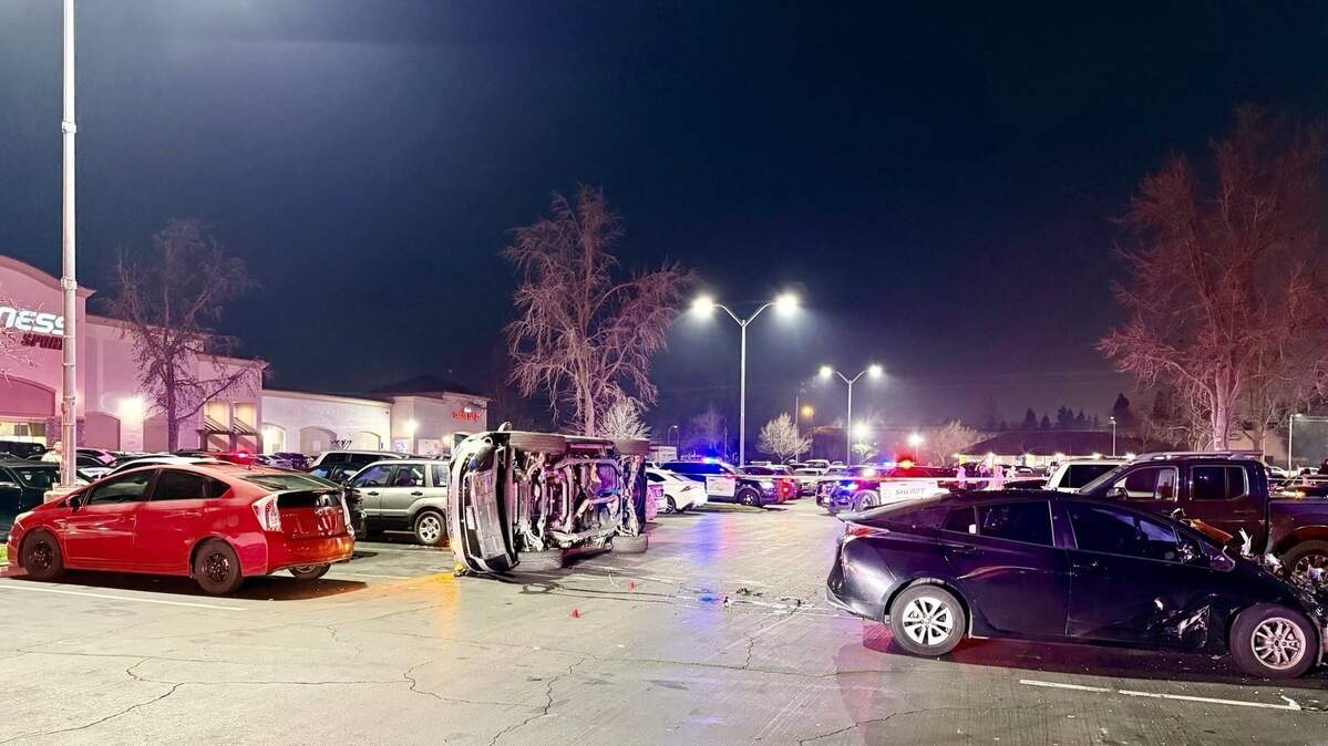 Two people were taken to a hospital and three total were injured after a vehicle crashed turned into a fight and shooting incident Thursday at a parking lot near Hurley Way and Fulton Avenue in Arden Arcade.