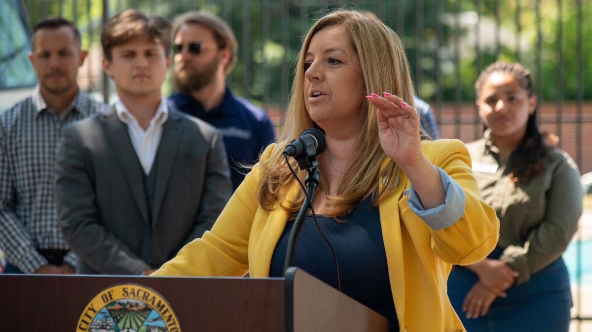 State Sen. Angelique Ashby announces opening of McClatchy Park Pool in Sacramento on June 21, 2024. Ashby on July 1, 2025 joined forces with Republican state Sen. Brian Jones on a slate of public safety bills.