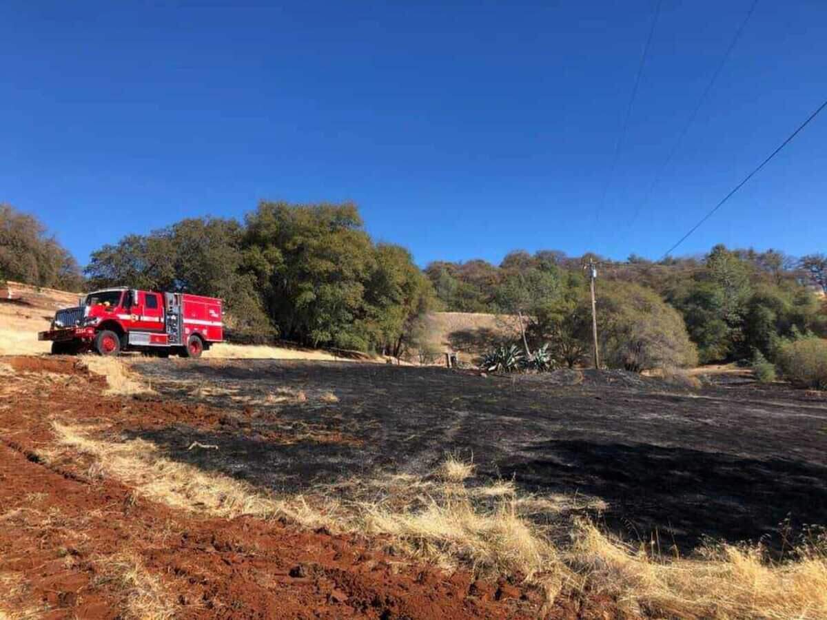 Cal Fire firefighters on Tuesday Nov. 24, 2020, contained an escaped debris fire that burned 3.6 acres along White Oak Lane in the Loma Rica area in Yuba County, California.