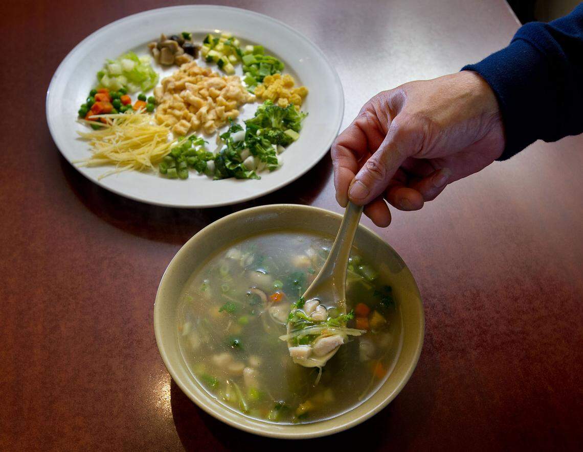 Harry’s “Cold or Flu” Chicken and Vegetable Soup at Harry’s Cafe on Sacramento on Thursday, December 6, 2012.