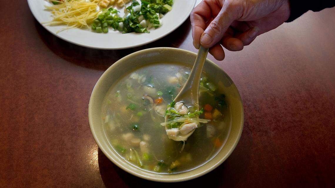Harry’s “Cold or Flu” Chicken and Vegetable Soup at Harry’s Cafe on Sacramento on Thursday, December 6, 2012.