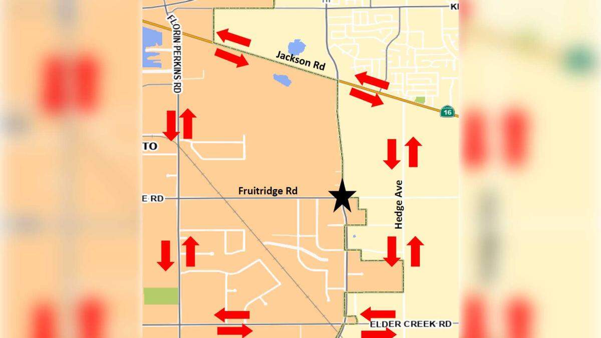 The intersection of Fruitridge Road and South Watt Avenue will close between 7 p.m. and 6 a.m. from Monday, March 23, to Friday, March 27, 2026, due to construction work.