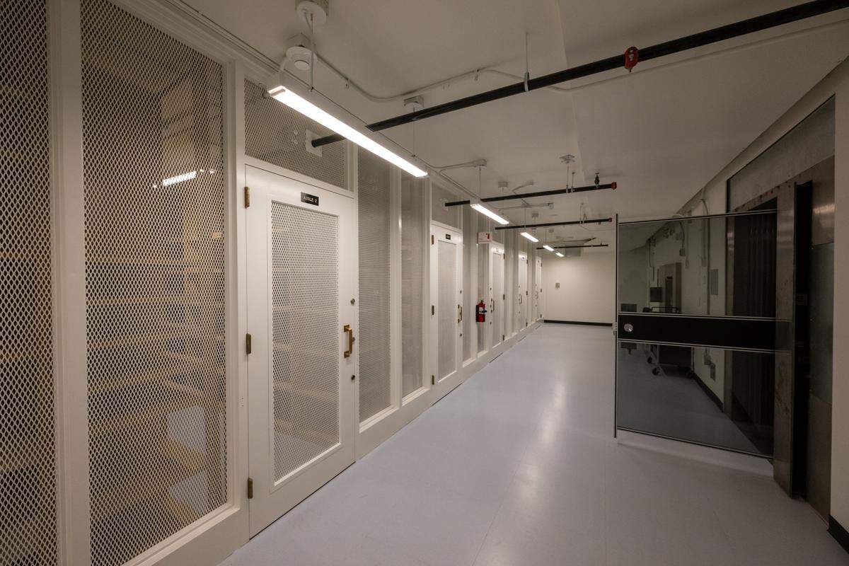 Inside the high-security vault at the Jesse M. Unruh Building. 