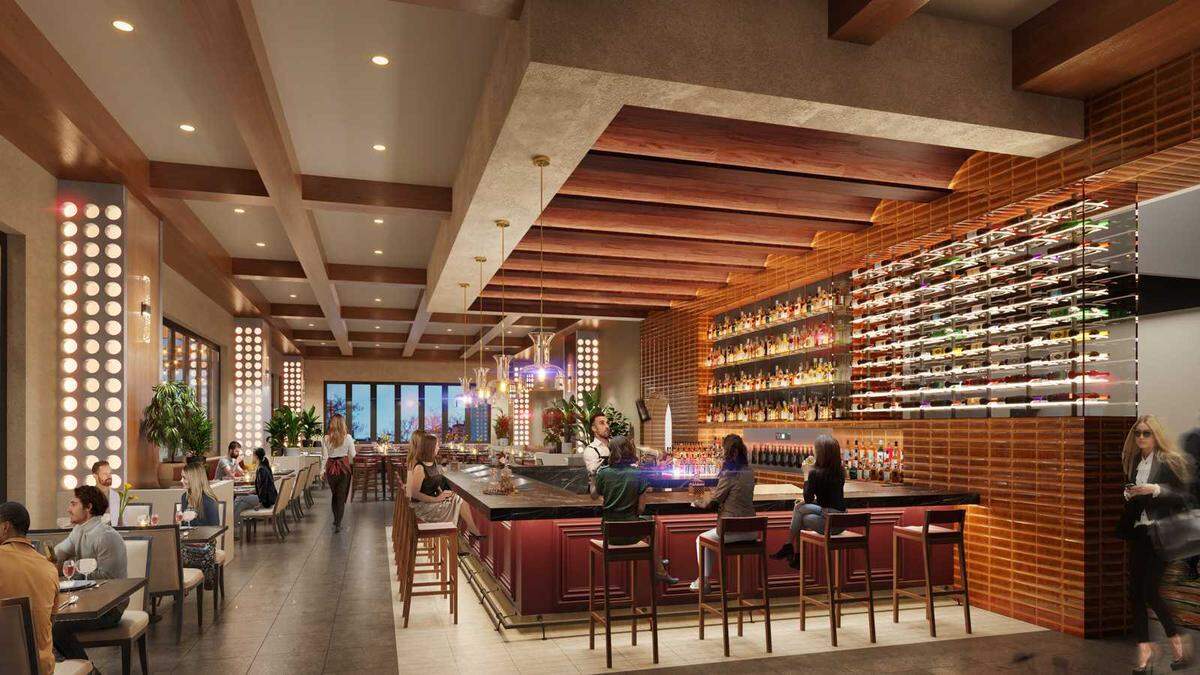 An artist’s rendering of a dining room at Acorn Ridge Casino, a new “boutique-style” casino in the works for Amador County’s wine country with plans to open in early 2026.