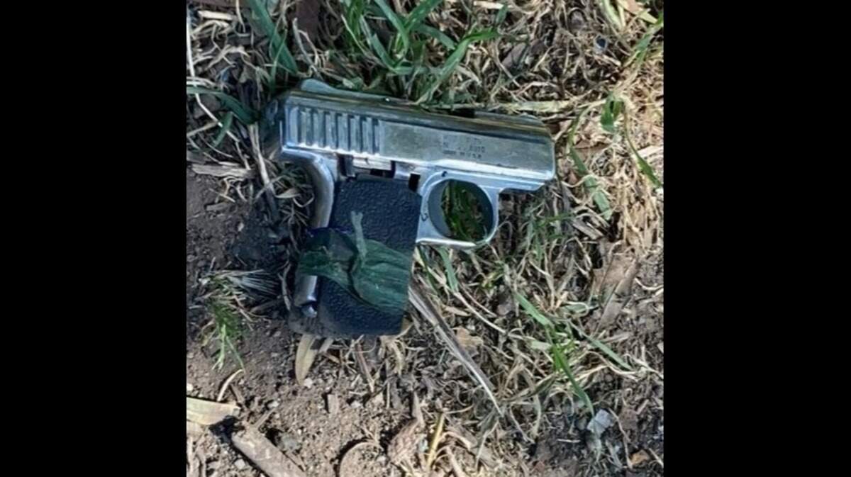 A .25-caliber handgun located by deputies in a Yolo County field Tuesday, April 27, 2022. The Sheriff’s Office arrested Lynn Hayes, of Esparto, on negligent discharge and brandishing charges following an alleged hit-and-run crash on Highway 16.