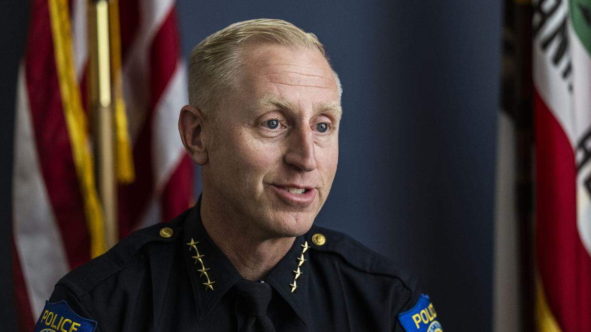 Zachary Bales talks about his future plans after he was sworn in as the interim police chief for the Sacramento Police Department on Friday.