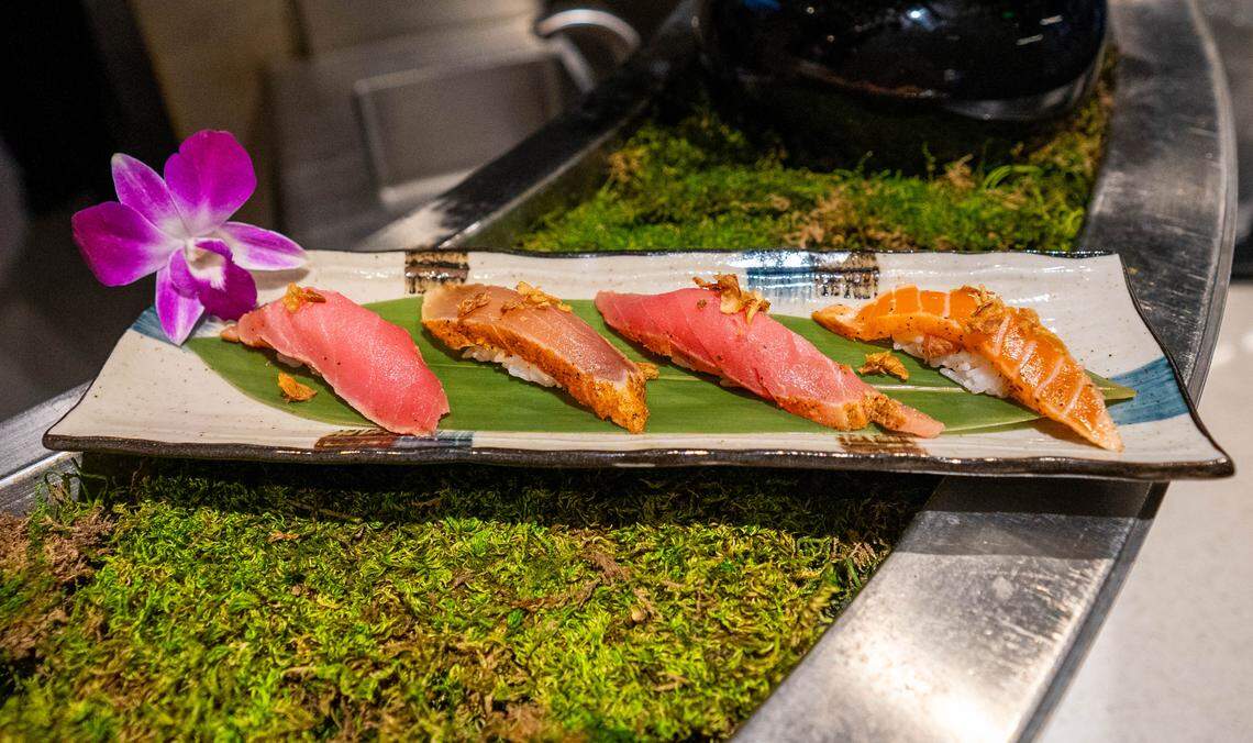Cajun nigiri is ready to serve at Pier 50 Sushi on Tuesday.