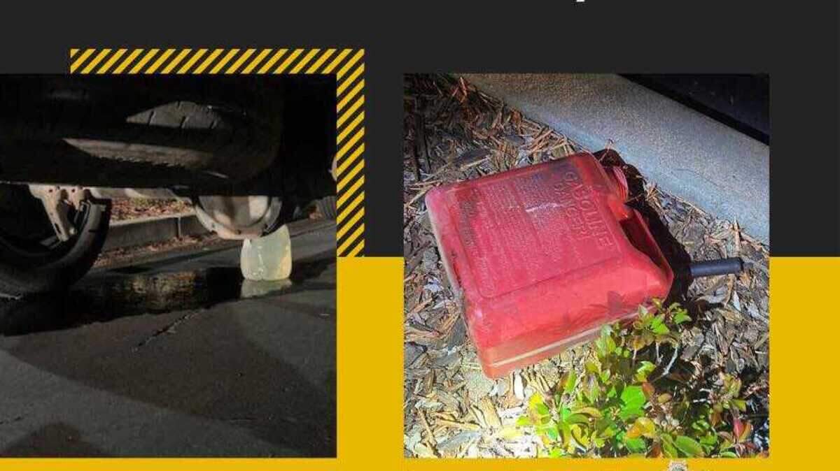 A man was arrested on suspicion of stealing gas from a Placer County pickup on Oct. 6, 2021, in Auburn, California.