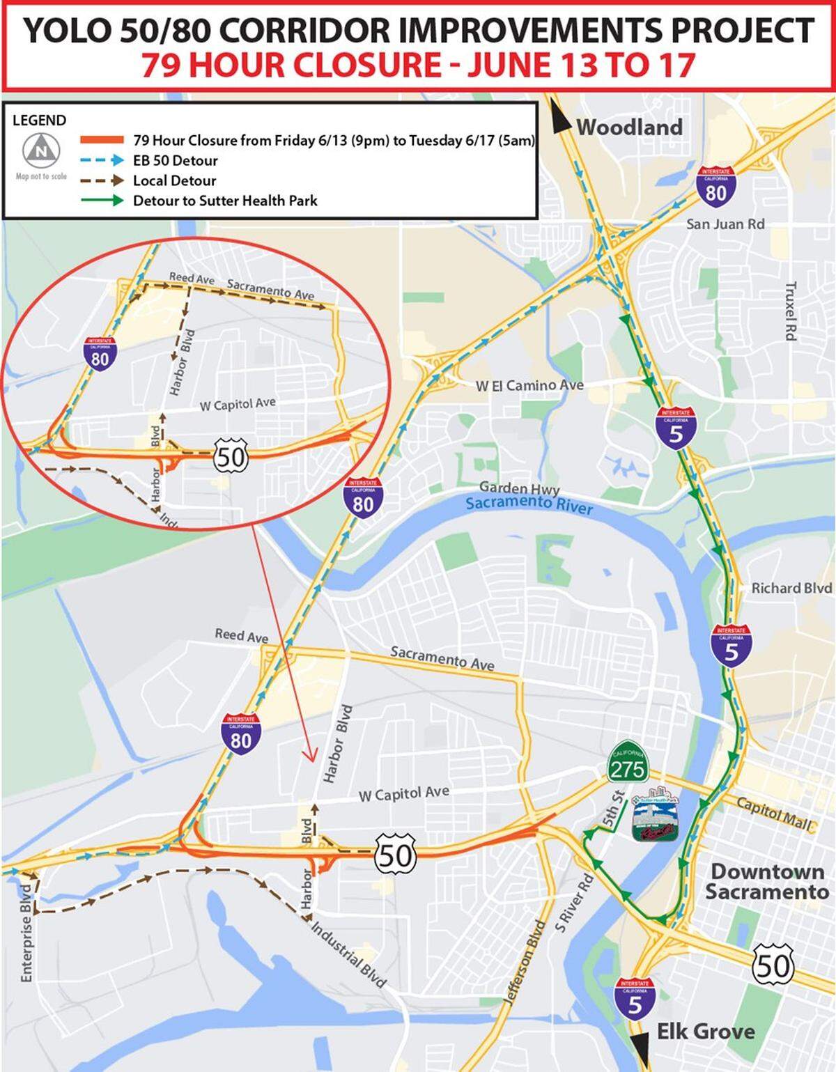 California Department of Transportation shares traffic alert reminder for 79-hour closure on Tuesday, June 3