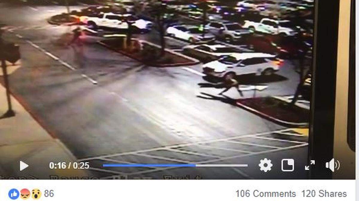 A Best Buy employee chases and tackles a suspect who had punched a Placer County Sheriff’s deputy outside the store, as seen on store surveillance video, Jan. 11, 2018.