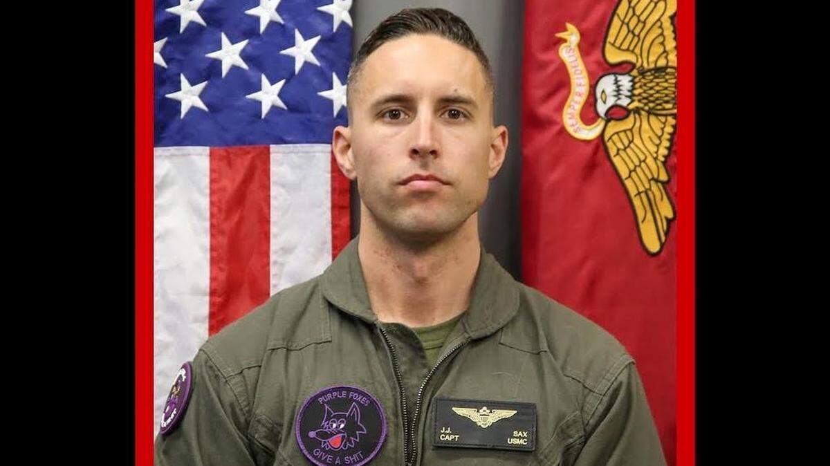 Capt. John Sax is seen in an undated photo provided by the Marine Corps. The pilot was among five killed when their Osprey tiltrotor aircraft crashed in Imperial County, Calif., on Wednesday, June 8, 2022.